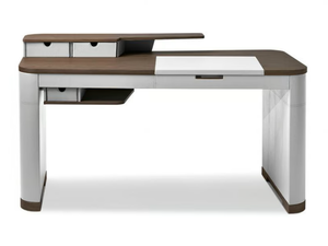 ARTUR - Wood and leather secretary desk with drawers - Desk by i 4 Mariani