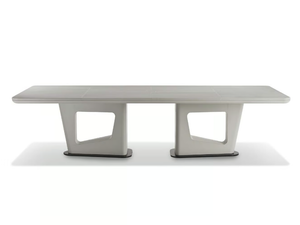AVATAR - Rectangular wood and leather meeting table - Table by i 4 Mariani