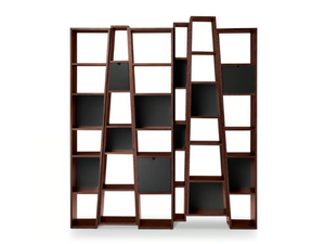 BEAT - Open freestanding wood veneer bookcase - Cabinet by i 4 Mariani
