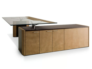DE_SYMETRIA - L-shaped glass executive desk with drawers - Desk by i 4 Mariani
