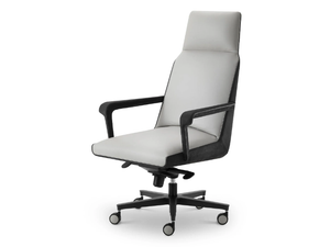FLORA - Swivel leather executive chair with castors - Office Chair by i 4 Mariani