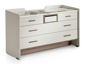 JEAN MARIE - Wooden chest of drawers with marble top - drawer by i 4 Mariani