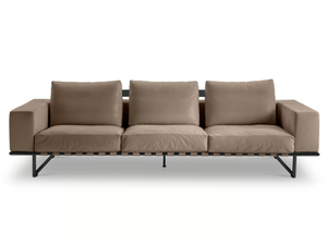 KRISTALL - 3 seater sled base leather sofa - Sofa by i 4 Mariani