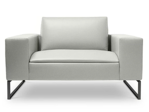 KUBICO - Sled base leather armchair with armrests - Armchair by i 4 Mariani