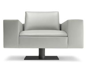 KUBICO - Swivel leather armchair with armrests - Armchair by i 4 Mariani