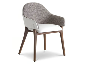 LIV - Upholstered fabric and leather chair with armrests - Chair by i 4 Mariani