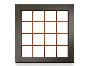 LOOP - Open double-sided tanned leather covered bookcase - Cabinet by i 4 Mariani