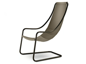NANCY - Cantilever leather armchair with armrests - Armchair by i 4 Mariani