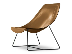 OYSTER LIGHT - Sled base leather armchair - Armchair by i 4 Mariani