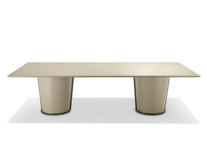 PAPIER - Rectangular tanned leather covered meeting table - Table by i 4 Mariani