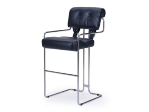 TUCROMA - High leather stool with armrests - Stool by i 4 Mariani