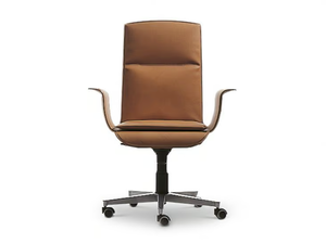 WING - Leather executive chair with armrests - Office Chair by i 4 Mariani