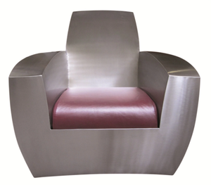EASY TWO - Industrial style upholstered stainless steel armchair - Armchair by ICI ET LÀ