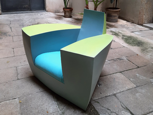 MINT EASY ONE - Leather armchair with armrests - Armchair by ICI ET LÀ