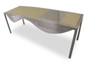 ORO INCA - Stainless steel writing desk with drawers - Desk by ICI ET LÀ