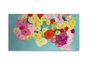 TURQUOISE SPRING - Oil and mixed technique on canvas - Styling by ICI ET LÀ