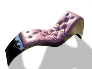 WAVE - Stainles steel chaise longue with leather upholestery - Chair by ICI ET LÀ