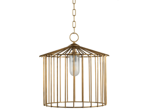 CAGE 01 OUT - Brass outdoor pendant lamp - Ceiling lamp by Il Bronzetto