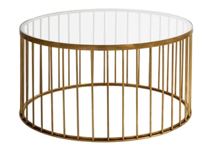 CAGE 05 - Round brass coffee table - Coffee table by Il Bronzetto