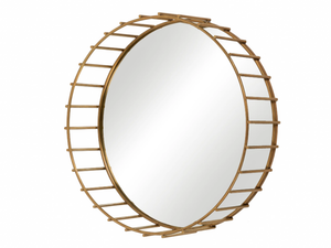 CAGE 07 - Round framed brass mirror - Accessories by Il Bronzetto