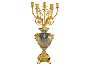 LUXURY FOUNDRY REGGIA 139 - Brass and glass candlestick - Styling by Il Bronzetto