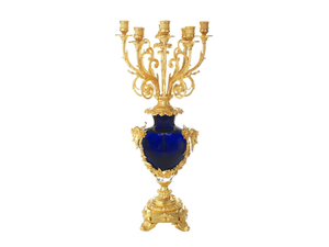 LUXURY FOUNDRY REGGIA 139B - Brass and glass candlestick - Styling by Il Bronzetto