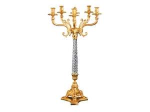 LUXURY FOUNDRY REGGIA 801 - Crystal and brass candlestick - Styling by Il Bronzetto