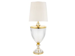 LUXURY FOUNDRY REGGIA 842 - Crystal and fabric table lamp - Table lamp by Il Bronzetto