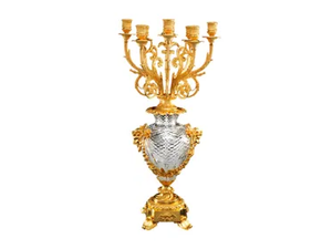 LUXURY FOUNDRY REGGIA 861 - Brass and glass candlestick - Styling by Il Bronzetto