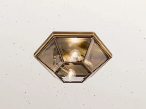 RILEGATO 491.00.80 - Brass and glass ceiling light - Ceiling lamp by Il Fanale