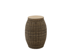 BANGO - Round wicker garden side table - Side table by Il Giardino di Legno