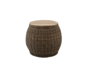 BONGO - Round wicker garden side table - Side table by Il Giardino di Legno