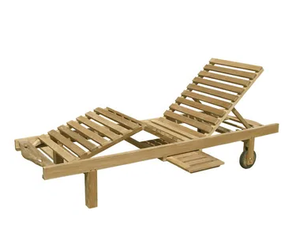 CARACAS - Recliner wooden sun lounger with castors - Armchair by Il Giardino di Legno
