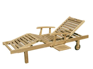 CARIBE - Recliner wooden sun lounger with castors - Armchair by Il Giardino di Legno