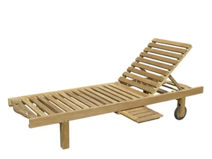 LOS ROQUES - Recliner wooden sun lounger with castors - Armchair by Il Giardino di Legno