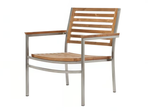 MILLENIUM - Garden stackable teak easy chair with armrests - Armchair by Il Giardino di Legno