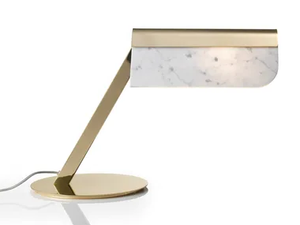 2211/T - LED Carrara marble and brass table lamp - Table lamp by Il Paralume Marina