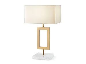 2421TL - LED brass table lamp with marble base - Table lamp by Il Paralume Marina
