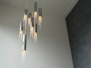 SEXY CRYSTALS H8 - Metal pendant lamp with crystals - Ceiling lamp by ILFARI