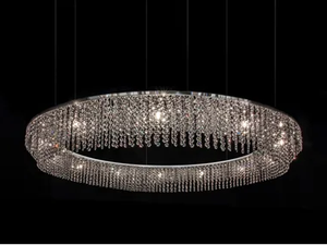 SKY CYCLES ROUND H17 - Metal pendant lamp with crystals - Ceiling lamp by ILFARI