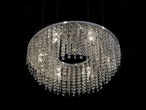 SKY CYCLES ROUND H6 - Metal pendant lamp with crystals - Ceiling lamp by ILFARI