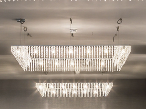SKY CYCLES SQUARE H24 - Pendant lamp with crystals - Ceiling lamp by ILFARI