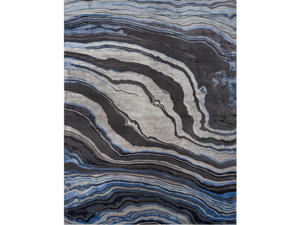 FLOW VERS. A - Patterned handmade rectangular Himalayan Wool rug - Rug by Illulian