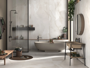 THE ROOM - ABS WH - Porcelain stoneware wall/floor tiles with marble effect - Wall tile-stone-brick by Imola