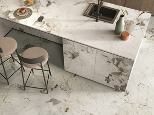 THE ROOM - PAT WH - Porcelain stoneware wall/floor tiles with marble effect - Wall tile-stone-brick by Imola