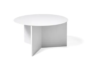 HAY - SLIT ROUND 65 WHITE - Round steel side table - Coffee table by In Stock