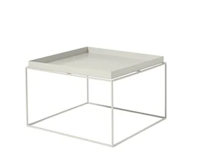 HAY - TRAY TABLE L WARM GRAY - Square steel coffee table with tray - Styling by In Stock