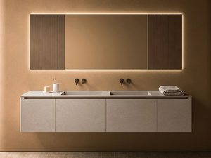 DECO - Rectangular wall-mounted mirror with integrated lighting - Sanitary accessories by INBANI