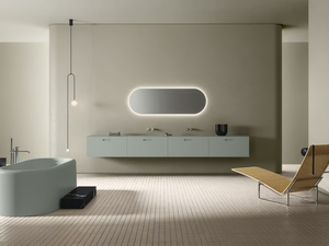 EASE - Wall-mounted vanity unit with drawers - Washbasin cabinet by INBANI