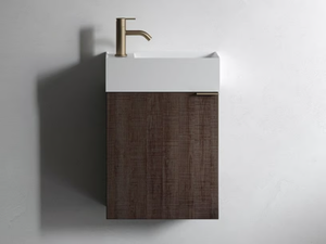 FACETT - Wall-mounted wooden vanity unit with doors - Door by INBANI